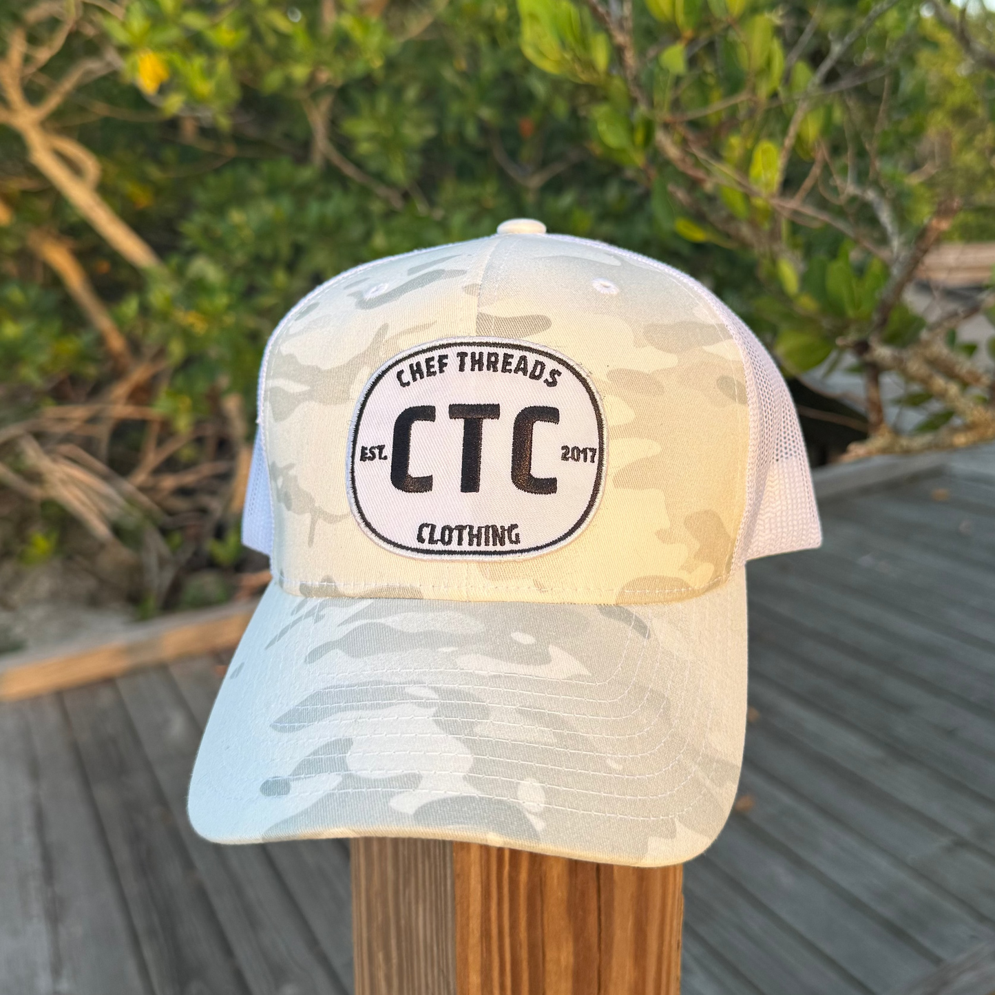Retro Trucker Hat (White Camo / White)