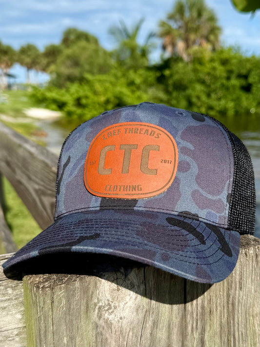 Duck Camo Trucker Hat (Navy Duck Camo / Black)