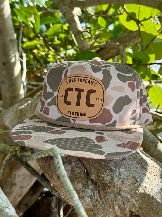 Flat Brim Rope Trucker (Harvest Duck Camo / Light Brown)