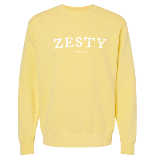 ZESTY Puff Print Crew Sweater