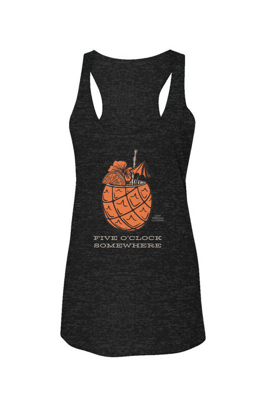 Five O'clock Somewhere Triblend Racerback Tank