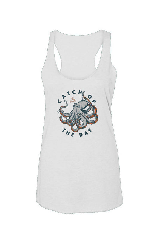 Catch of the Day (Octopus) Triblend Racerback Tank