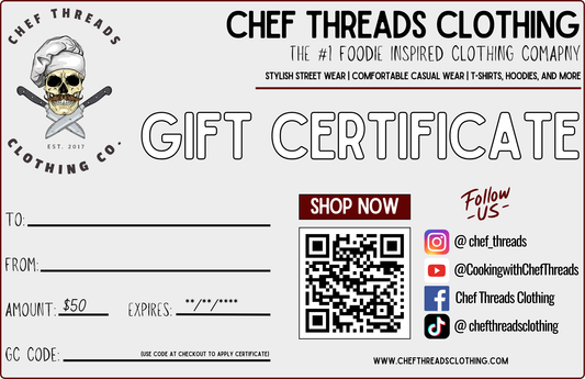 Chef Threads Clothing Gift Certificate