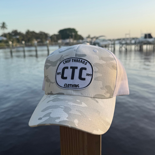 Retro Trucker Hat (White Camo / White)
