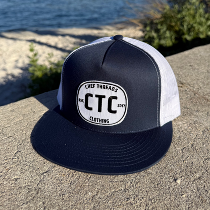 Flat Brim Trucker (Navy / White)