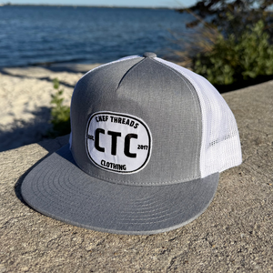 Flat Brim Trucker (Heather Grey / White)