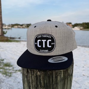 Premium Flat Brim Trucker (Heather Grey / Black)