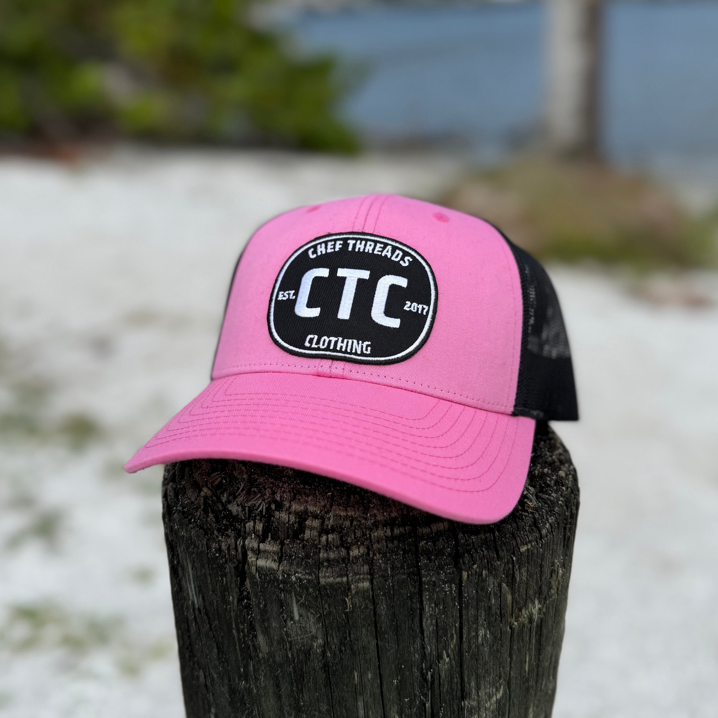 Retro Trucker Hat (Pink / Black)