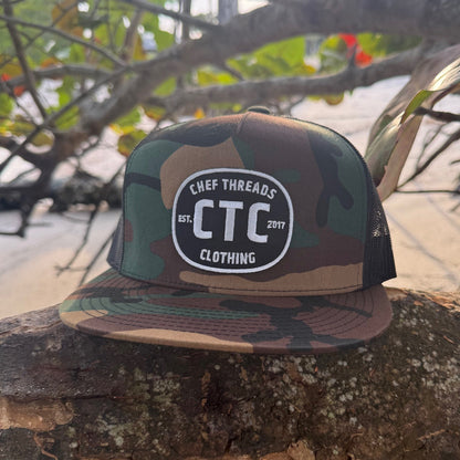 Flat Brim Trucker (Camo / Black)