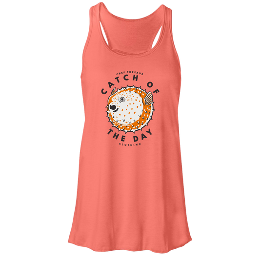 Catch of the Day (Puffer) Flowy Racerback Tank