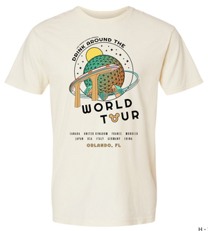 Epcot Drink Around the World Tour Premium Cotton Tee