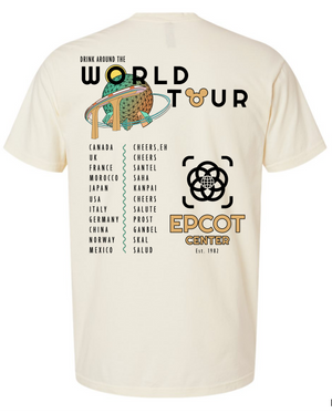 Epcot Drink Around the World Tour Premium Cotton Tee